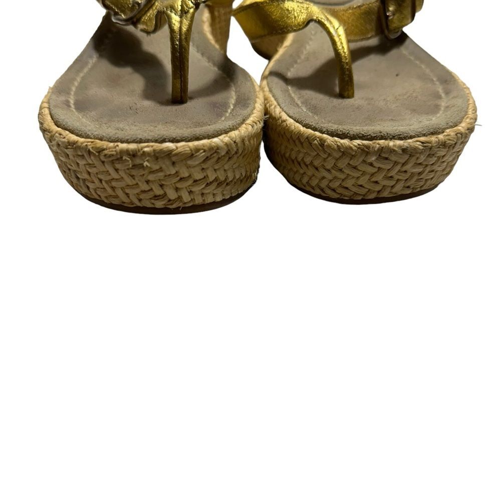 Prada Slides Thongs Wedge Platform Metallic Gold … - image 7
